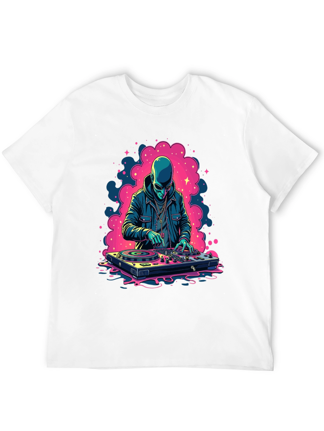 Alien DJ Black Graphic Tee