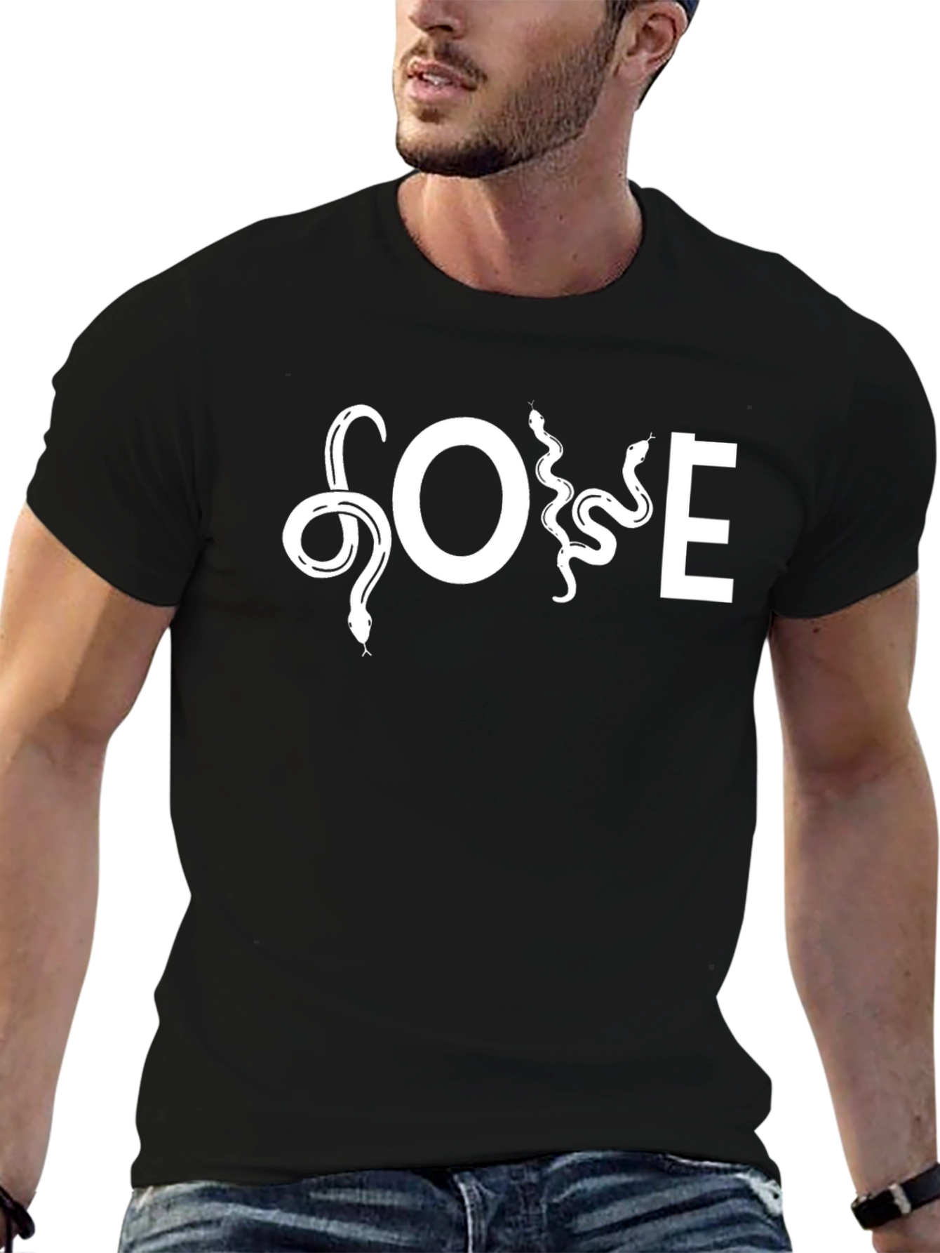 Snake Graphic Black T-Shirt - S O E Design