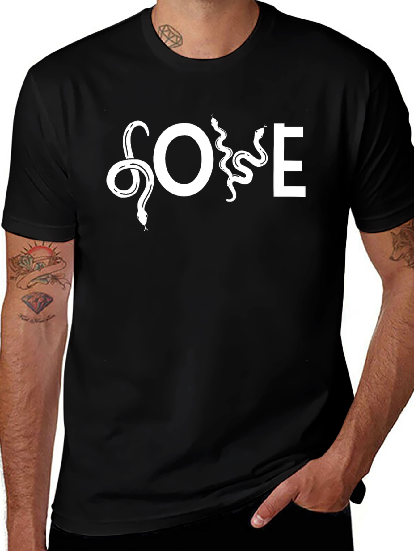 Snake Graphic Black T-Shirt - S O E Design