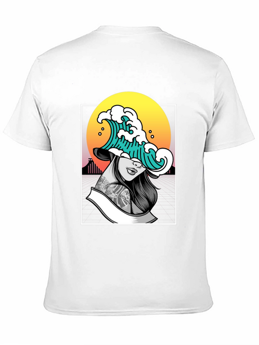 Wave Girl Graphic Black T-Shirt