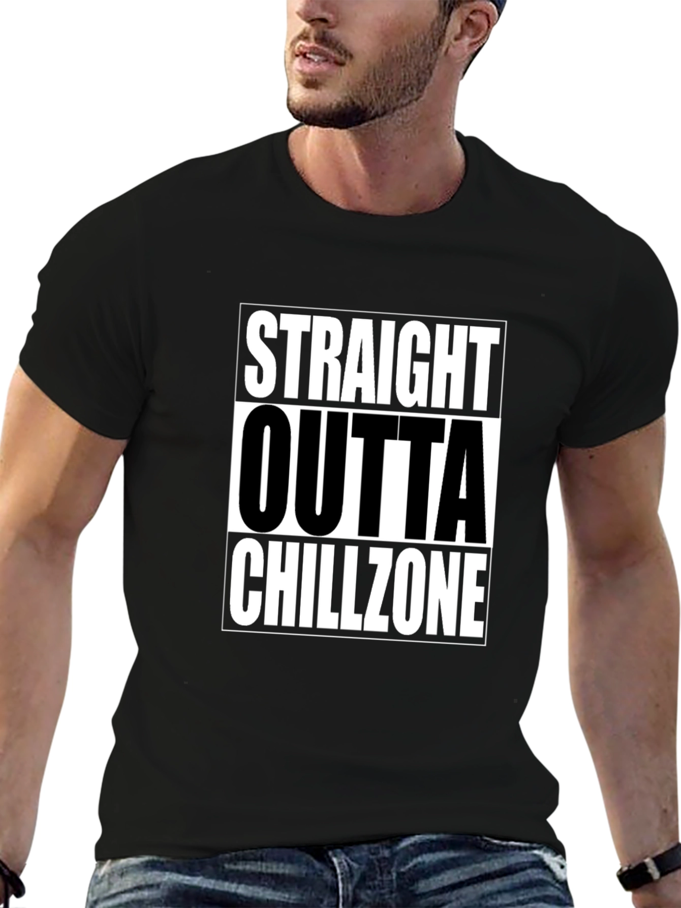 Straight Outta Chillzone Graphic T-Shirt - Black