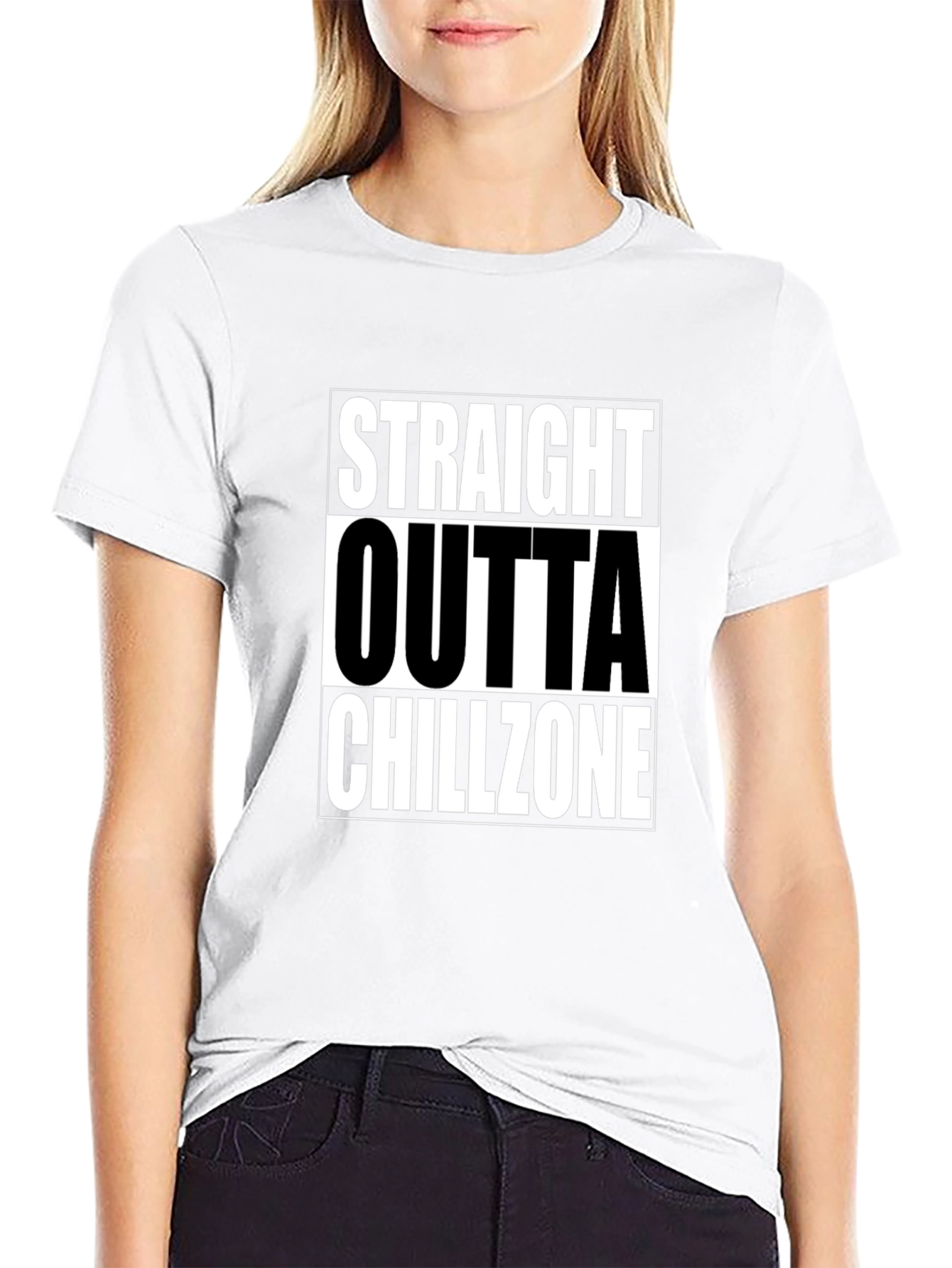 Straight Outta Chillzone Graphic T-Shirt - Black