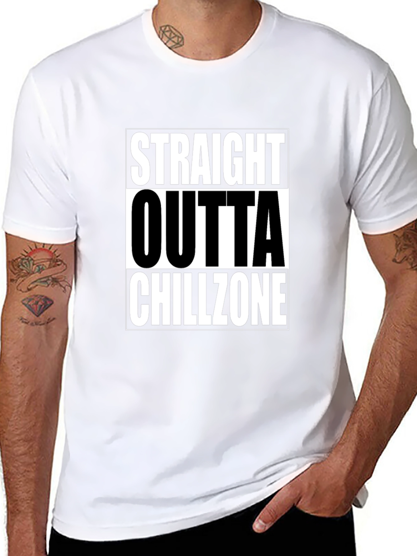 Straight Outta Chillzone Graphic T-Shirt - Black