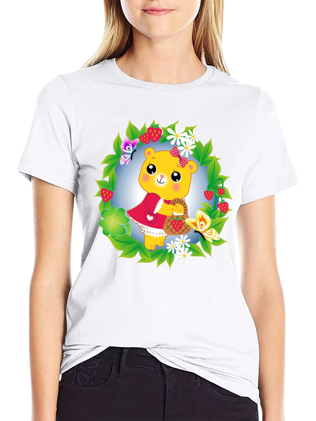 Bear in Wreath Graphic Tee
