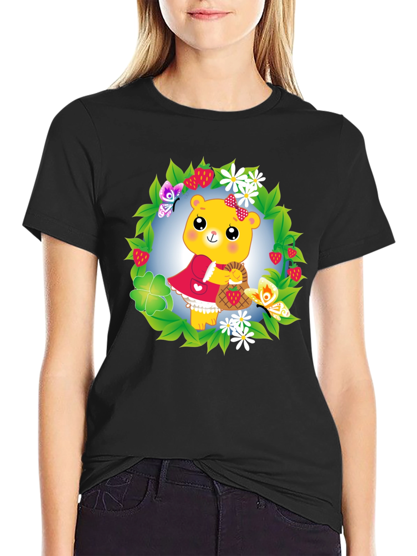 Bear in Wreath Graphic Tee