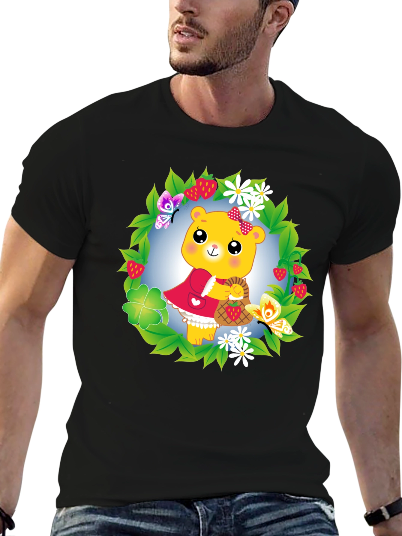 Bear in Wreath Graphic Tee