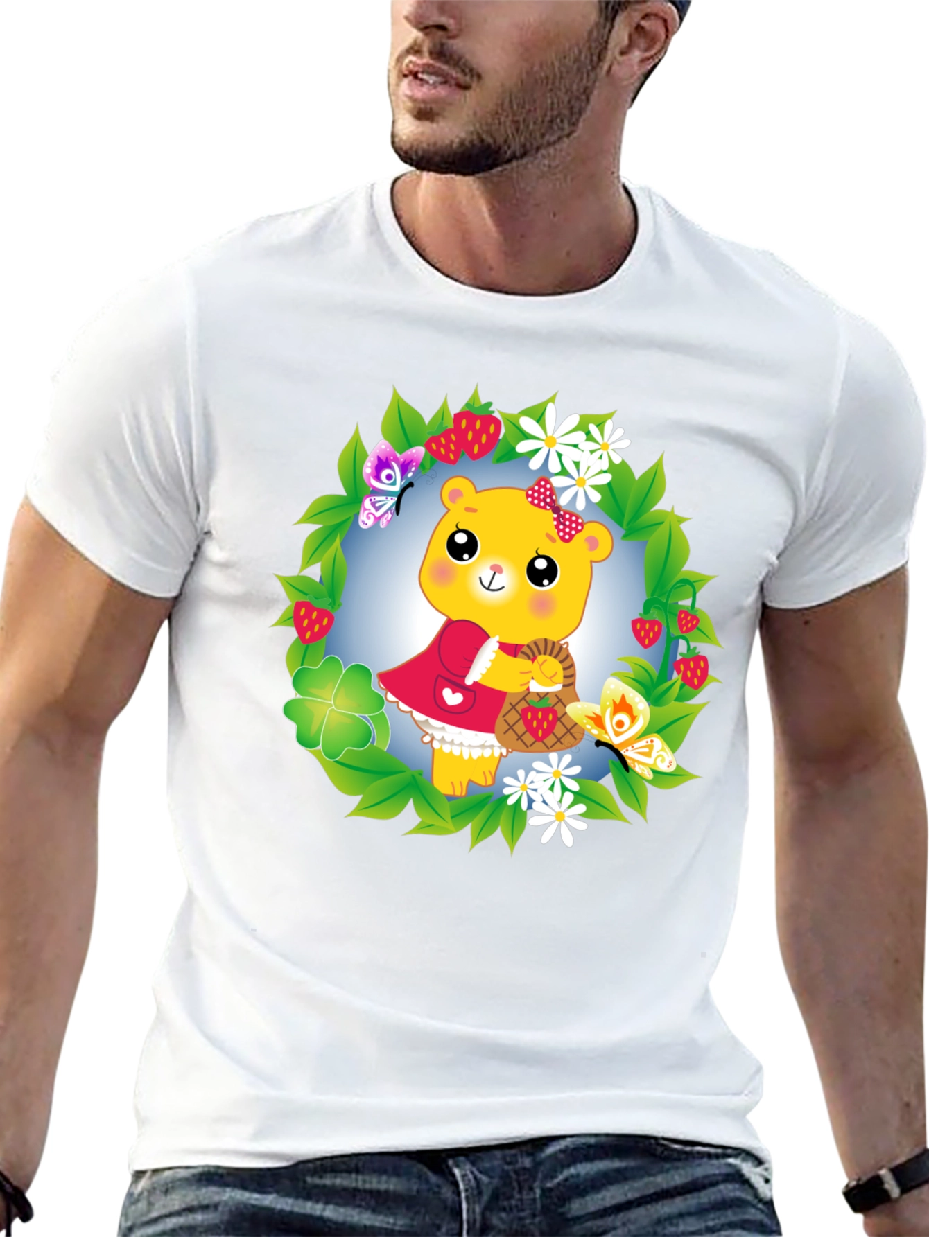 Bear in Wreath Graphic Tee