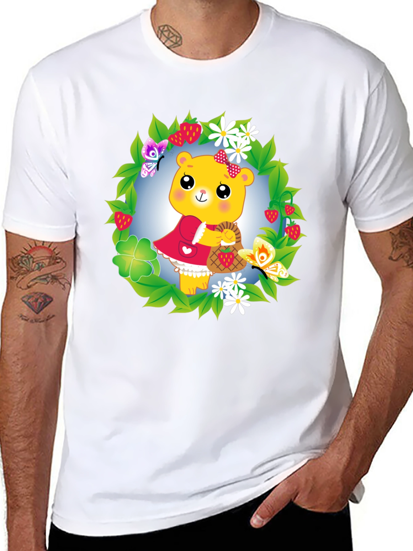 Bear in Wreath Graphic Tee
