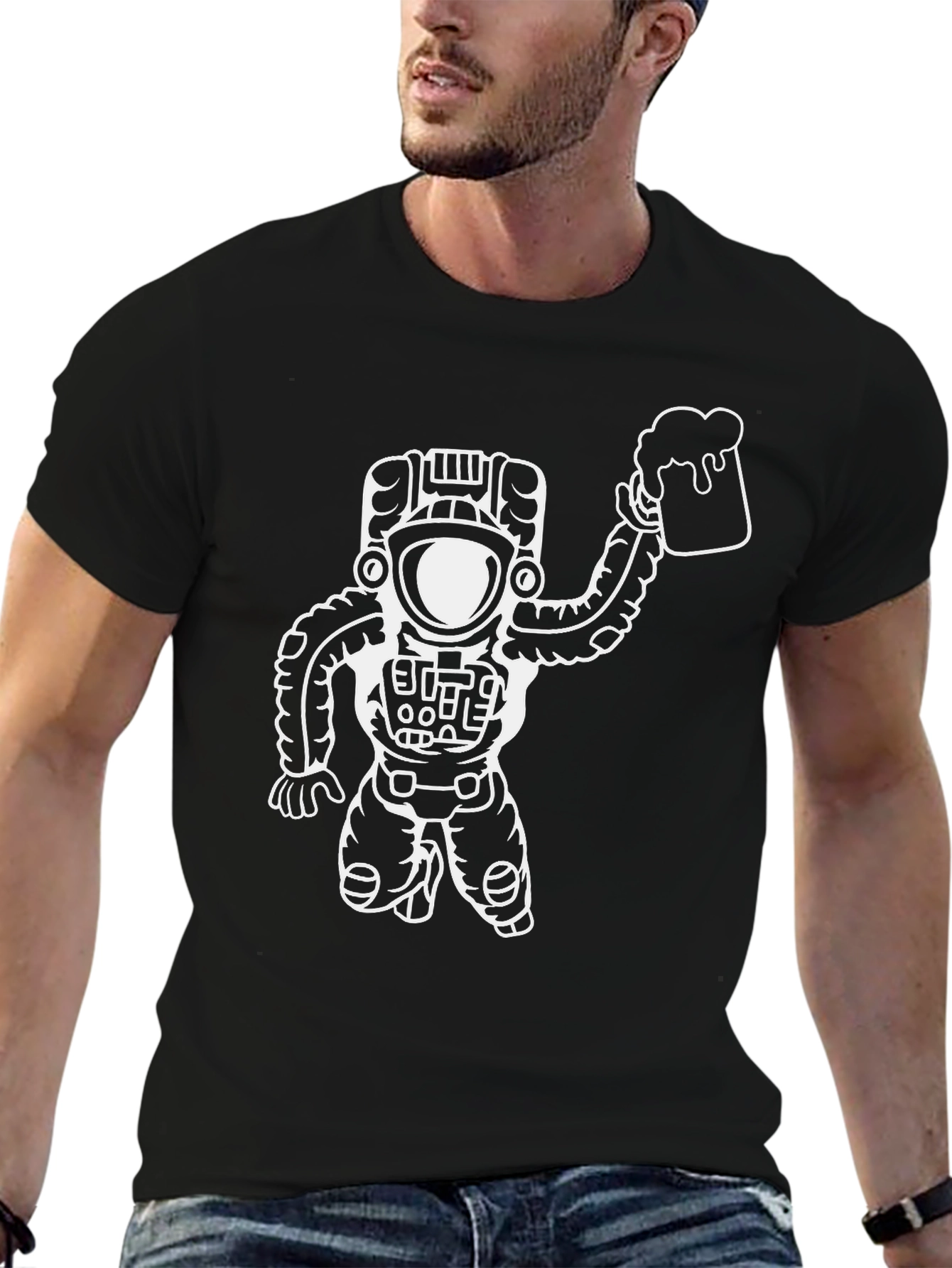 Astronaut Beer T-Shirt - Space Drinker Tee