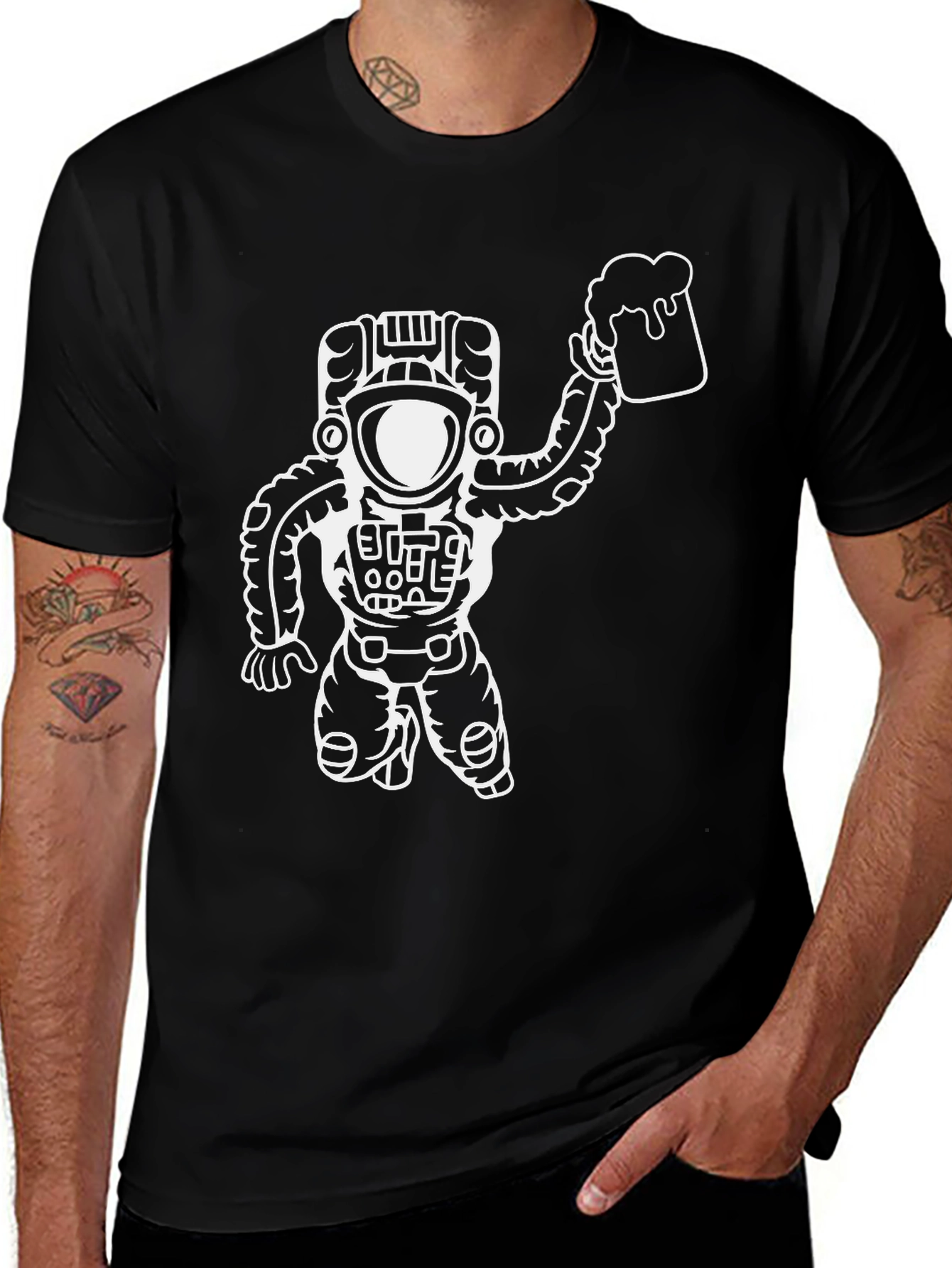 Astronaut Beer T-Shirt - Space Drinker Tee