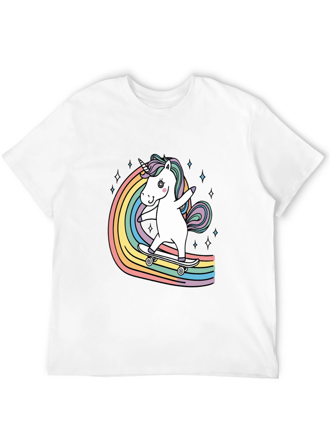 Unicorn Skateboard Rainbow T-Shirt