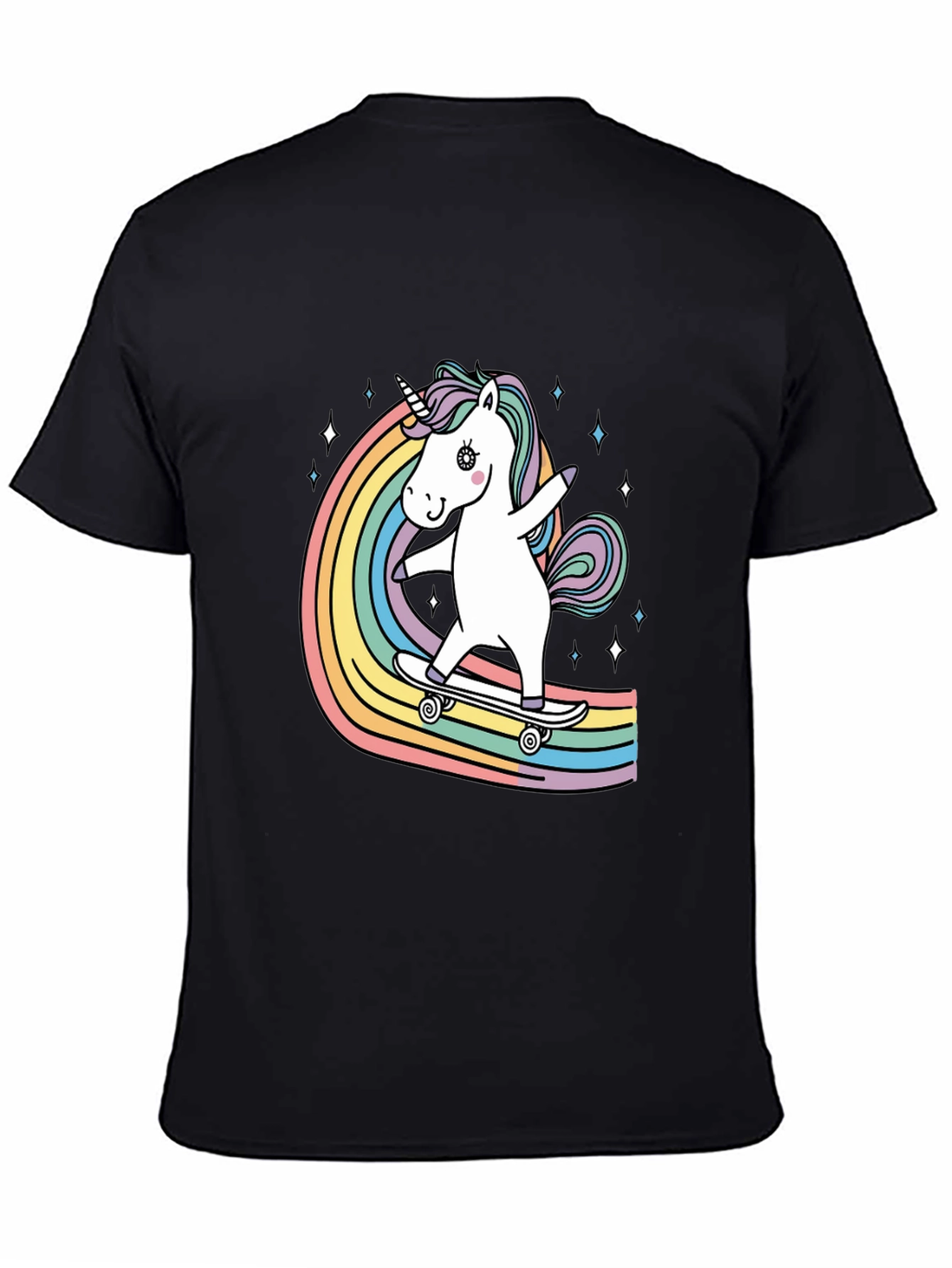 Unicorn Skateboard Rainbow T-Shirt
