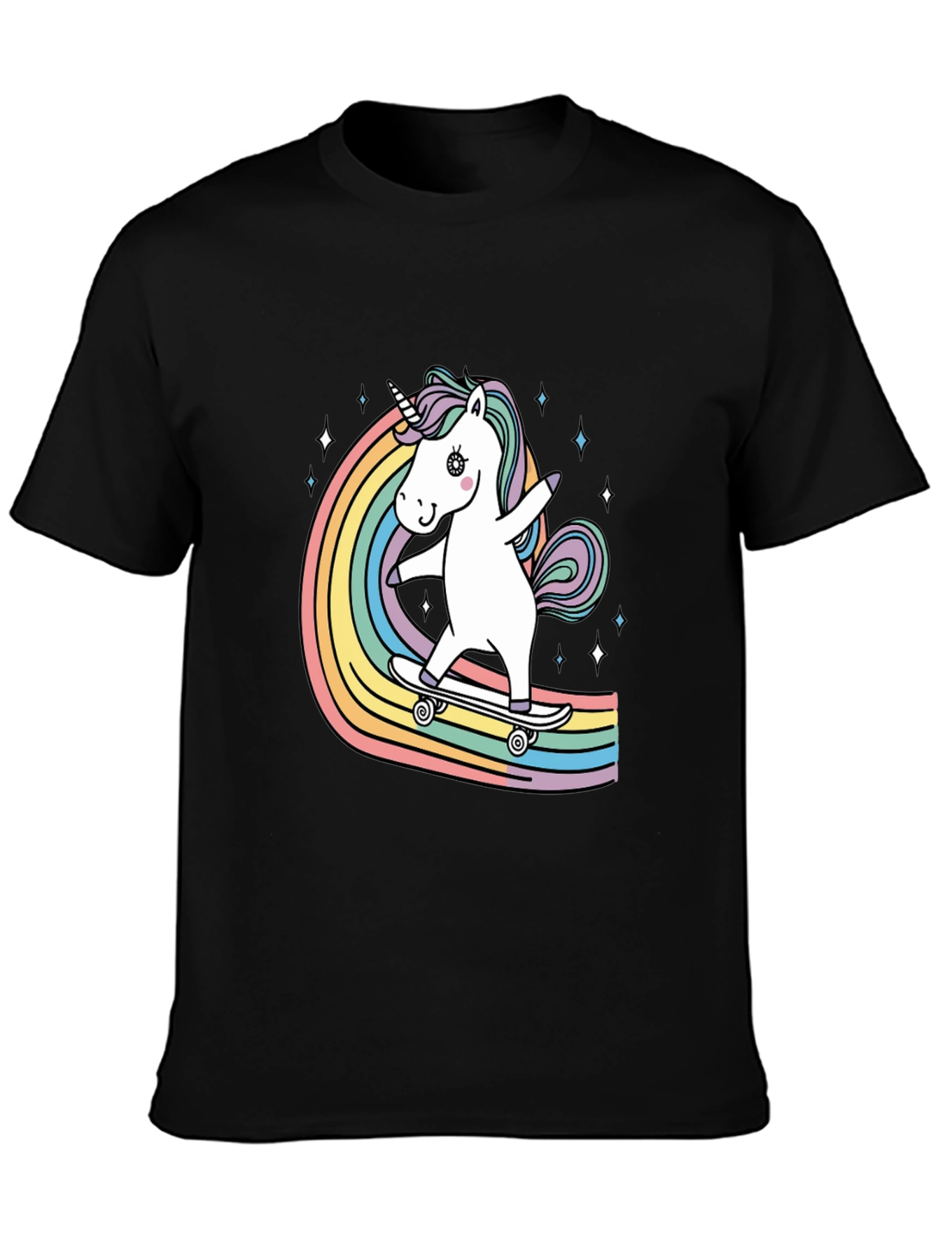 Unicorn Skateboard Rainbow T-Shirt