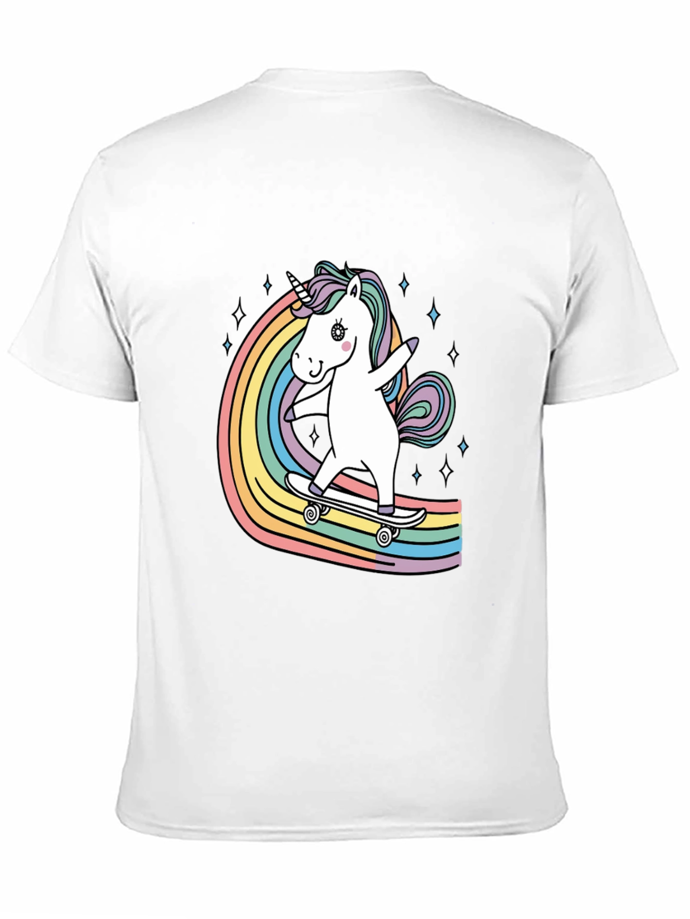Unicorn Skateboard Rainbow T-Shirt