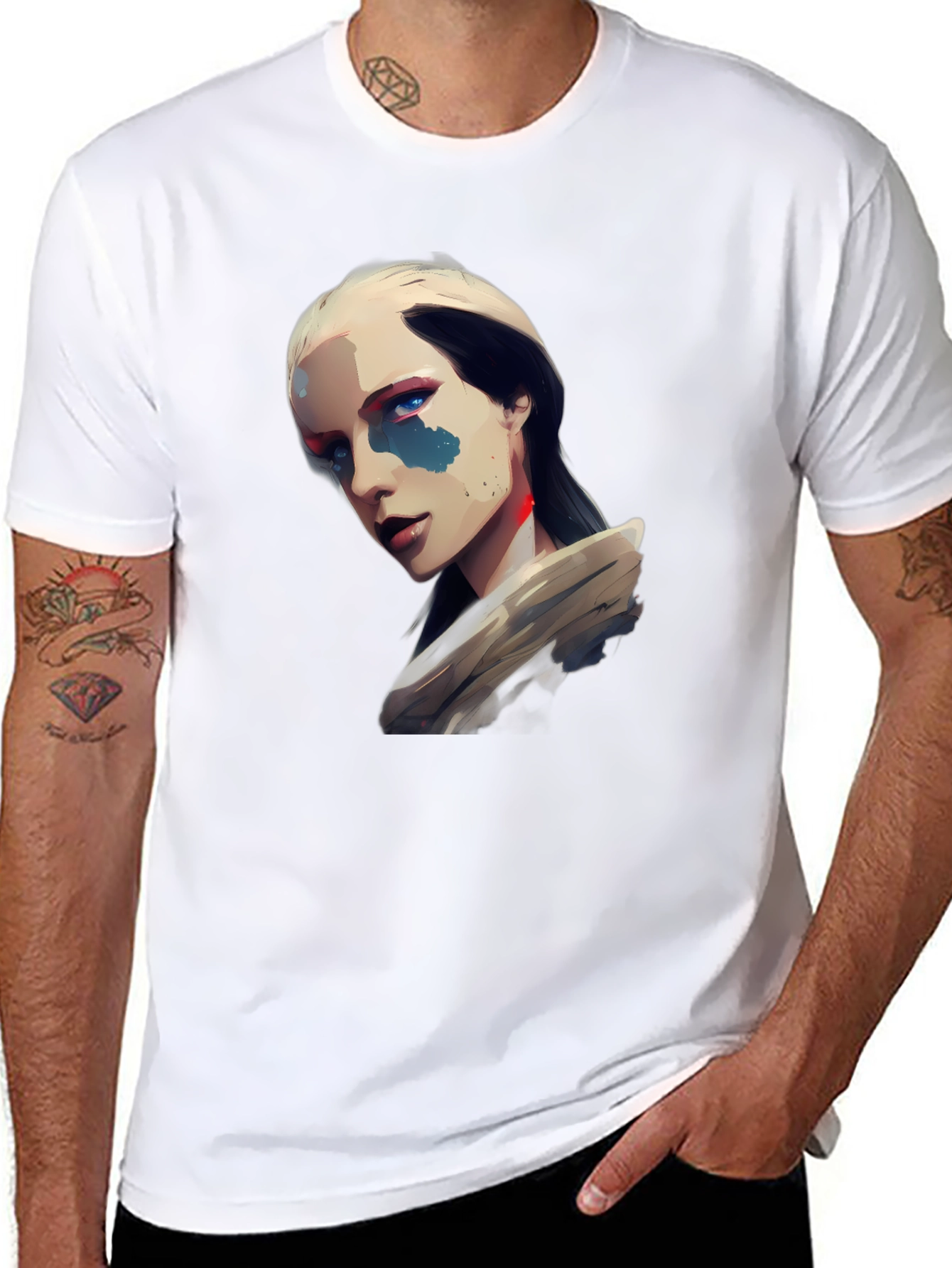 Abstract Art Graphic Print Black T-Shirt