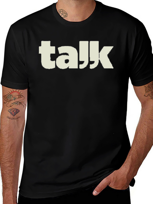 Talk T-Shirt - Black Crew Neck Graphic Tee