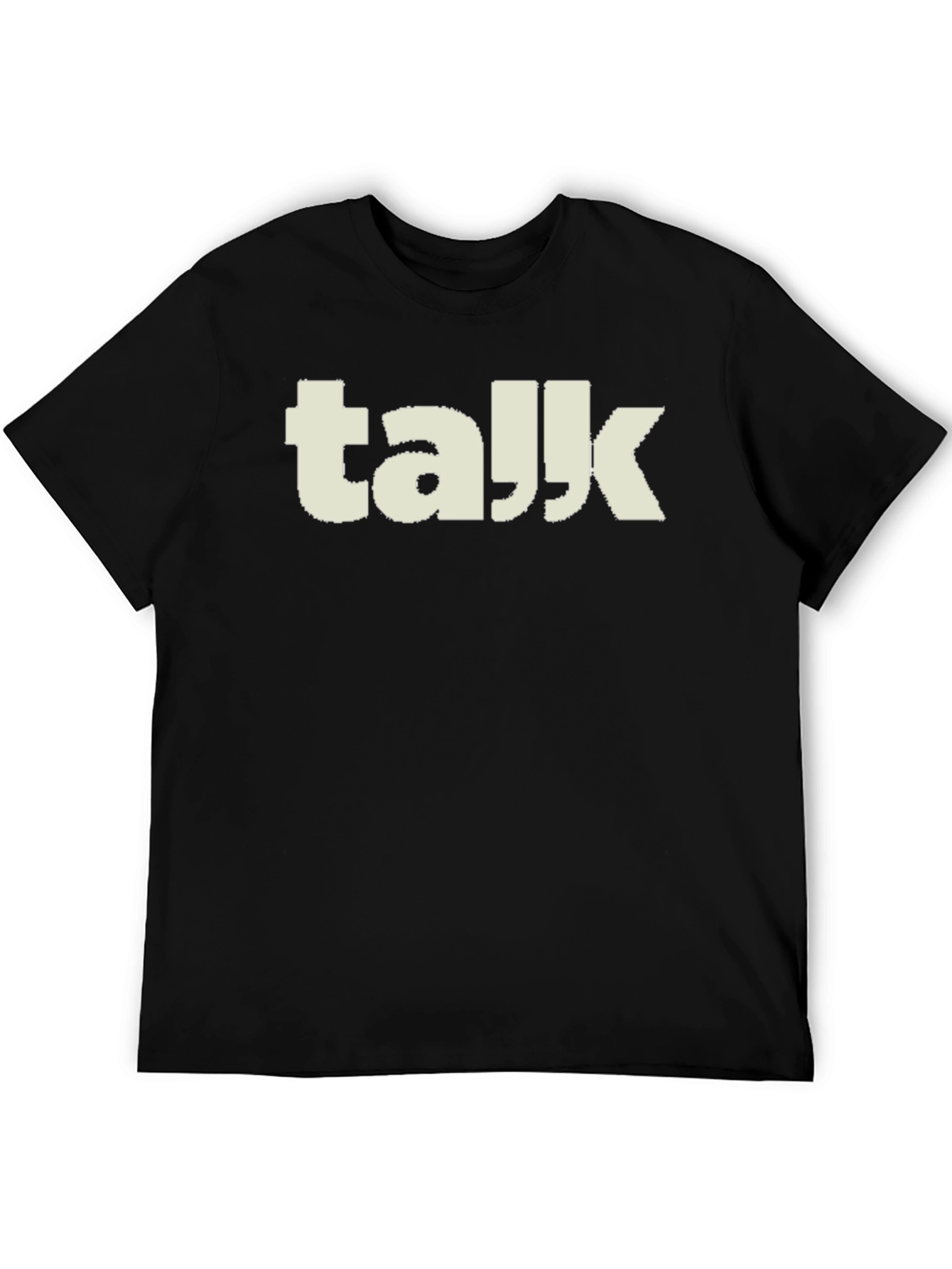 Talk T-Shirt - Black Crew Neck Graphic Tee
