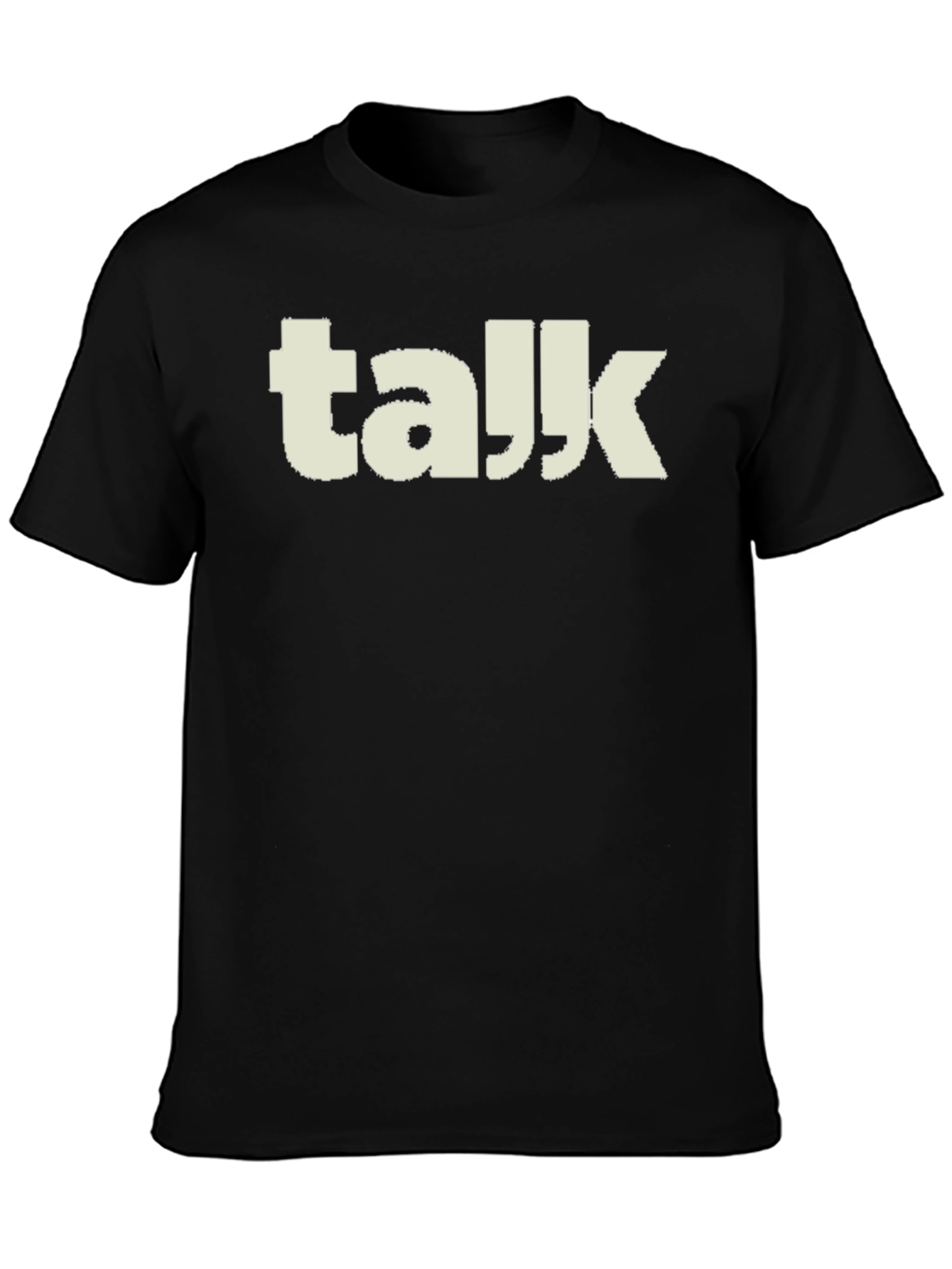 Talk T-Shirt - Black Crew Neck Graphic Tee