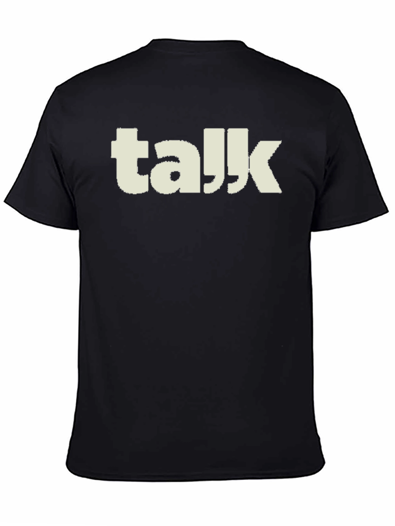 Talk T-Shirt - Black Crew Neck Graphic Tee