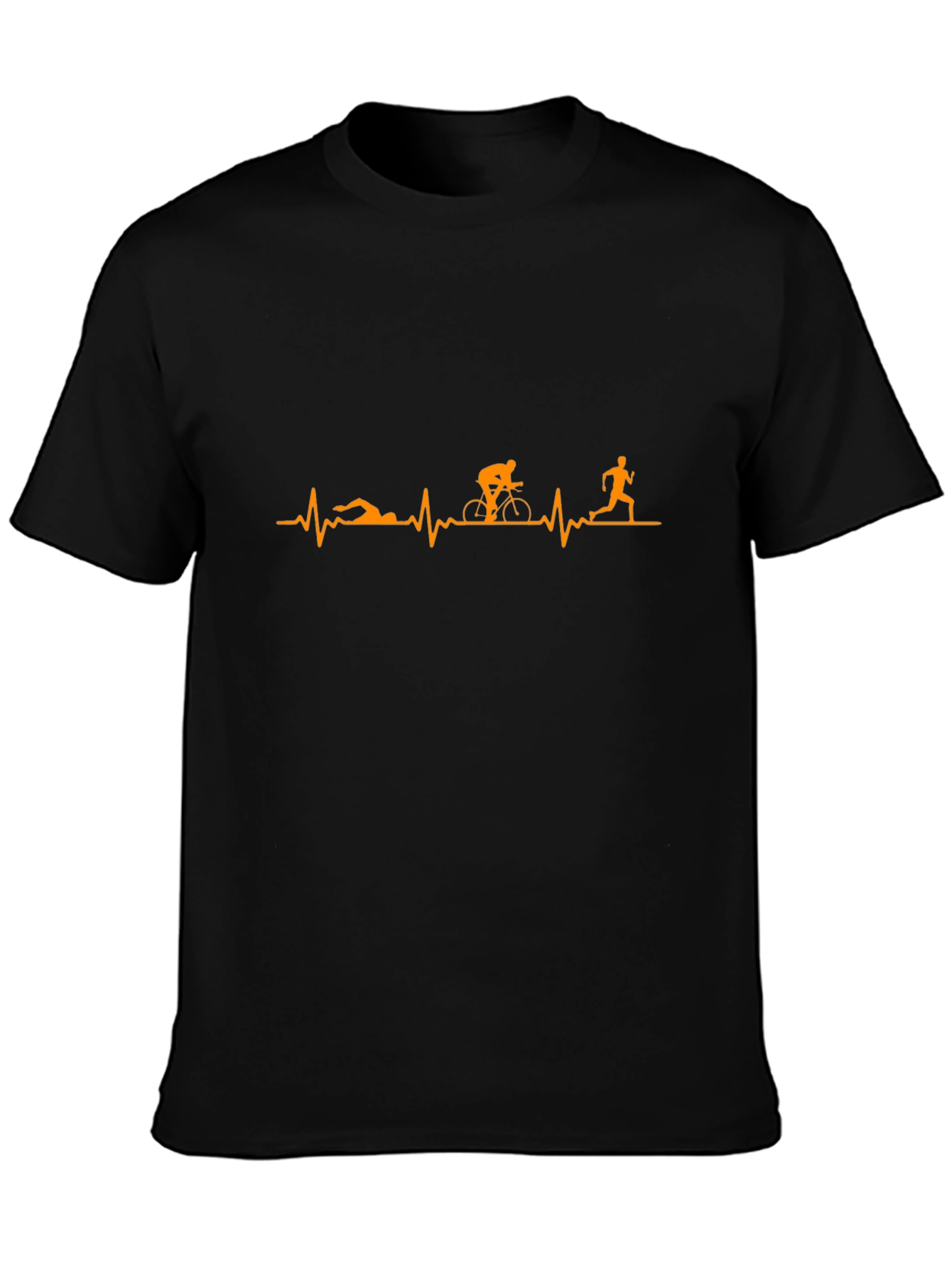 Triathlon Heartbeat T-Shirt - Swim Bike Run Tee