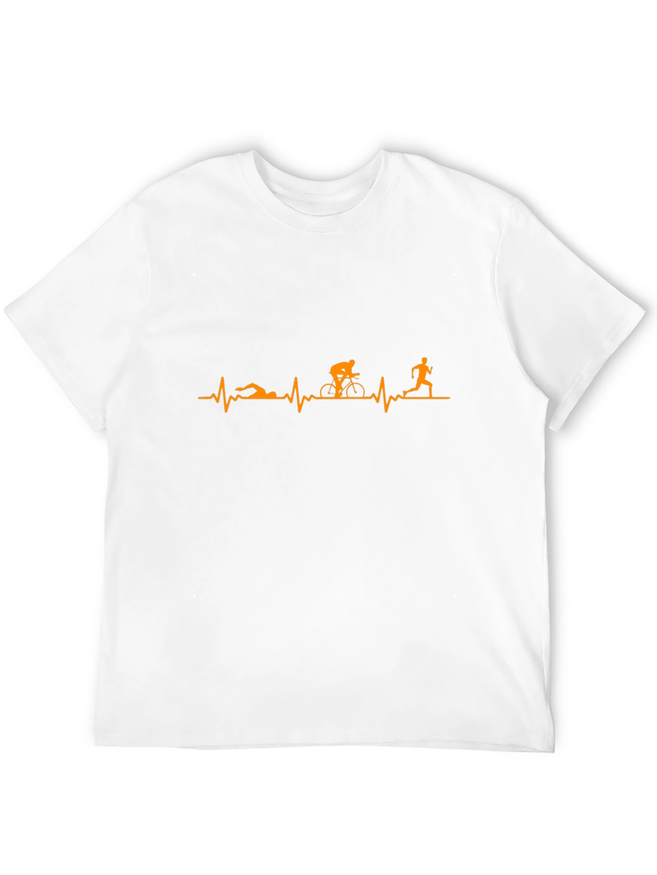 Triathlon Heartbeat T-Shirt - Swim Bike Run Tee