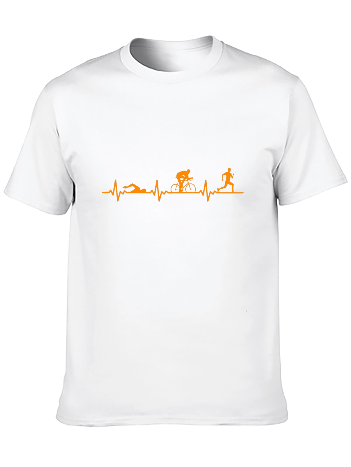 Triathlon Heartbeat T-Shirt - Swim Bike Run Tee