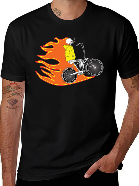 Skull Rider on Fire Graphic Tee