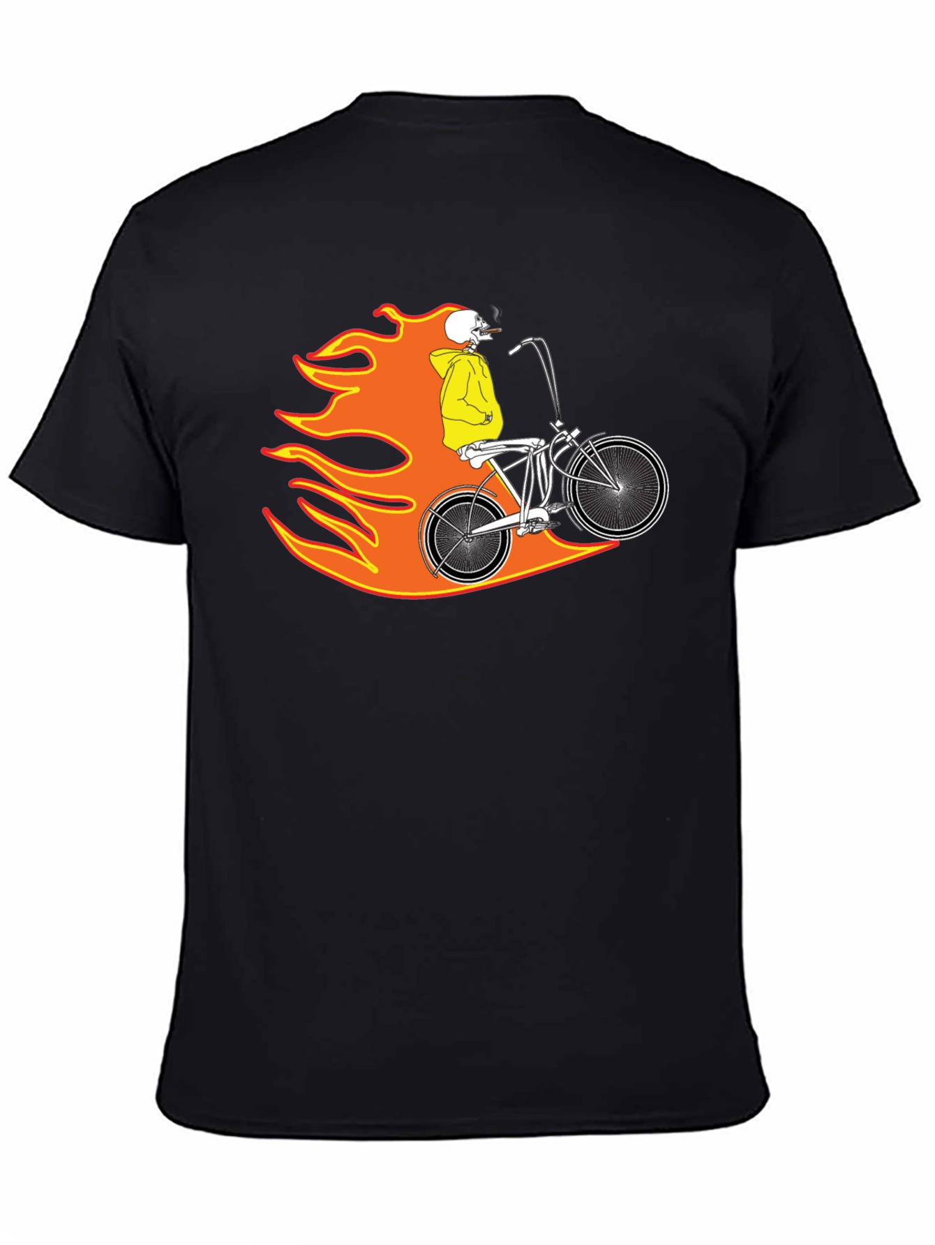 Skull Rider on Fire Graphic Tee