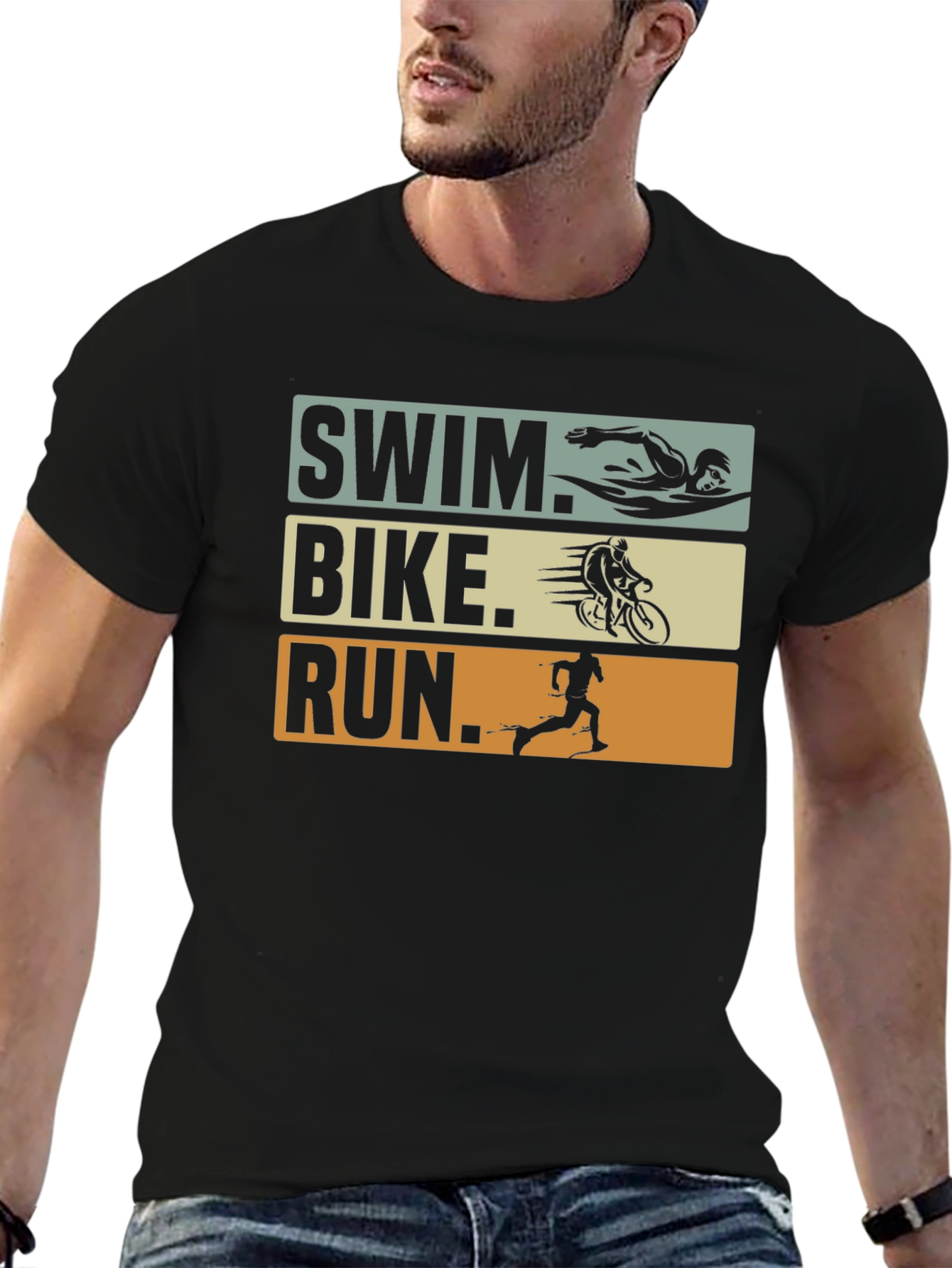 Triathlon Swim Bike Run Graphic T-Shirt