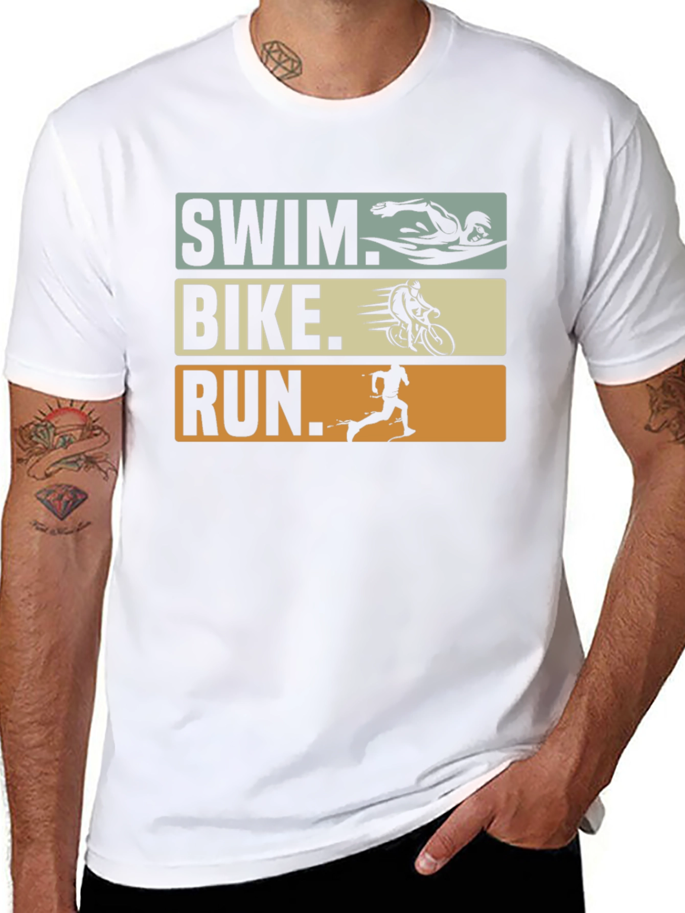 Triathlon Swim Bike Run Graphic T-Shirt