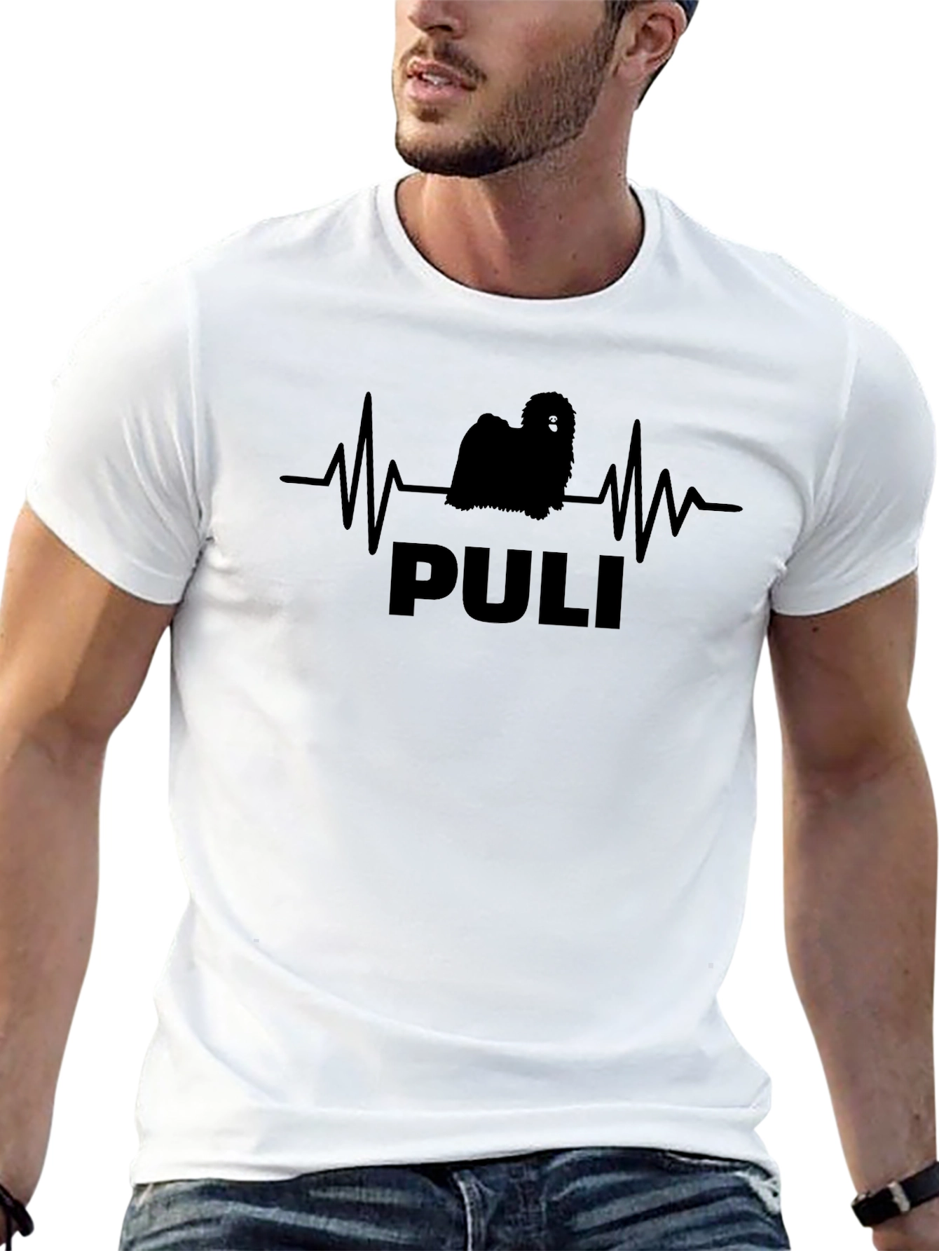 Puli Dog Breed Heartbeat T-Shirt