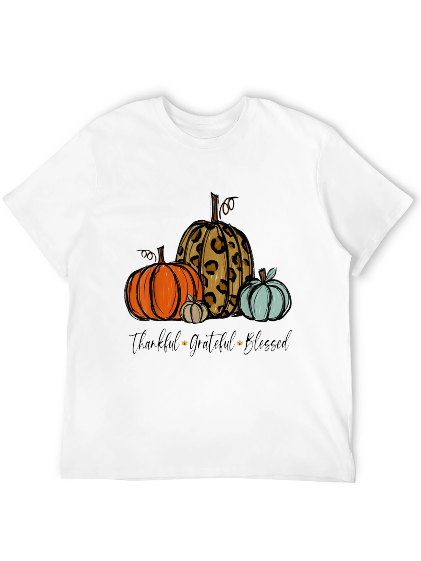 Thankful Grateful Blessed Pumpkin Graphic Tee