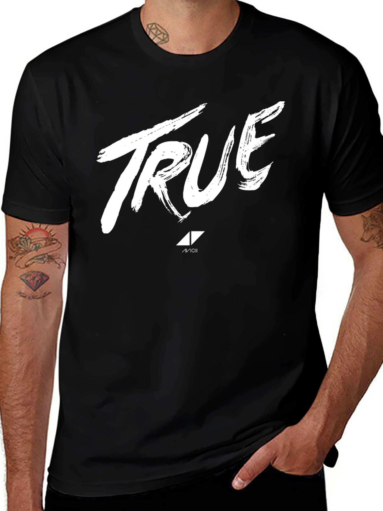 Avicii True Graphic Tee - Black Cotton T-Shirt