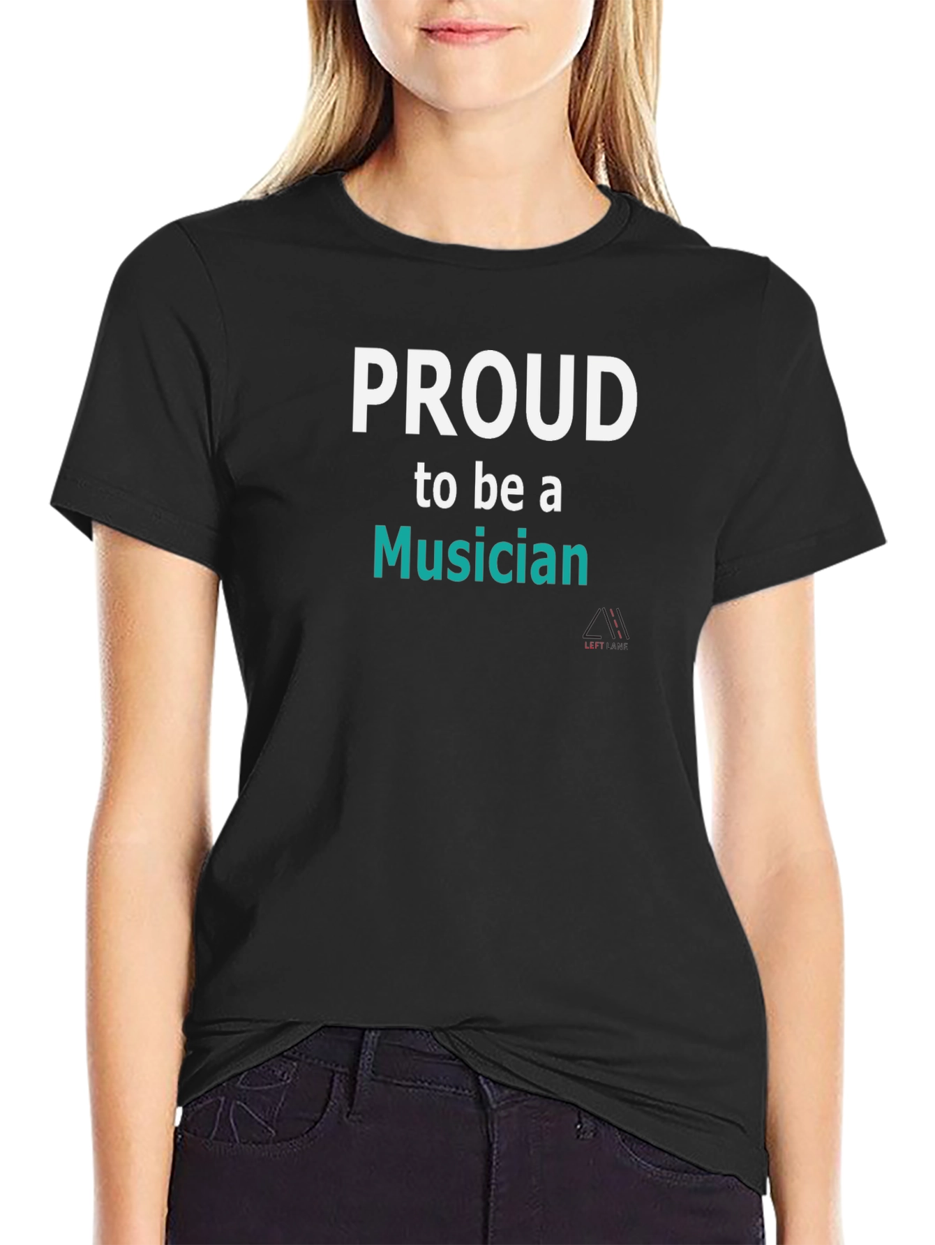 Proud Musician Graphic Tee - Black Cotton Blend