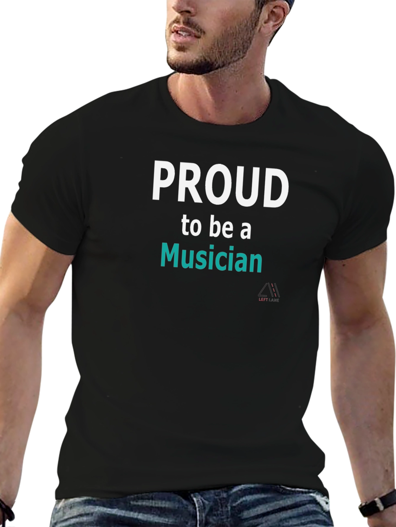 Proud Musician Graphic Tee - Black Cotton Blend