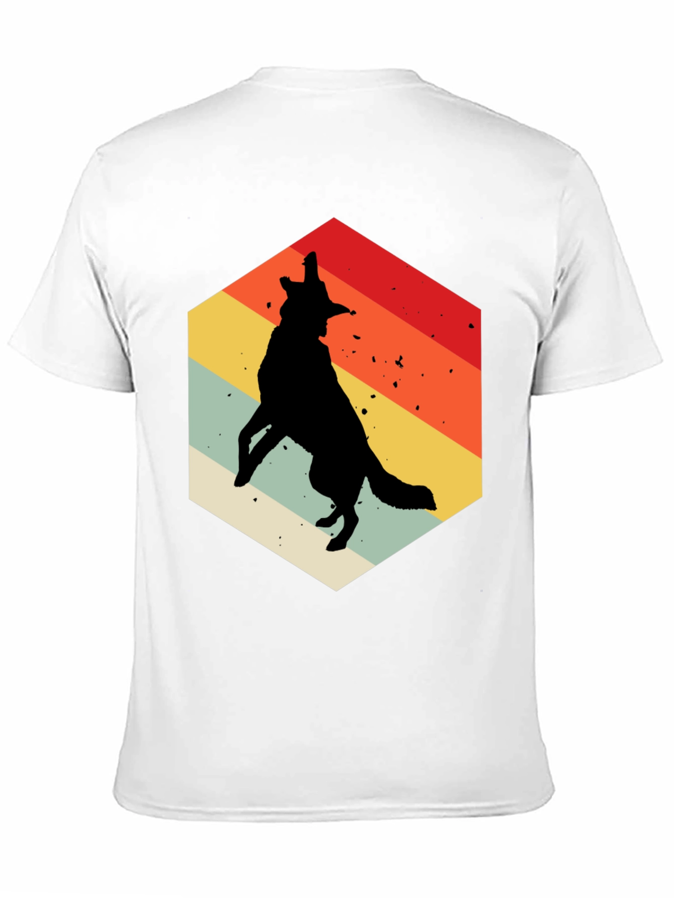 Retro Wolf Graphic Tee - Mens Black T-Shirt