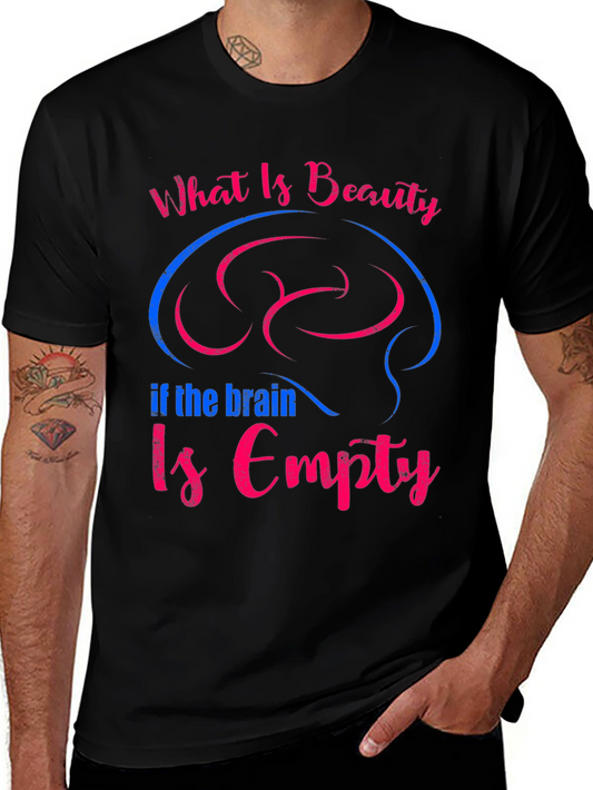 Beauty & Brains Tee - Unisex Cotton Graphic T-Shirt