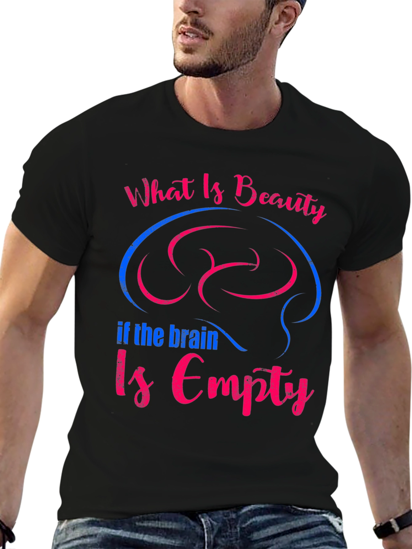 Beauty & Brains Tee - Unisex Cotton Graphic T-Shirt