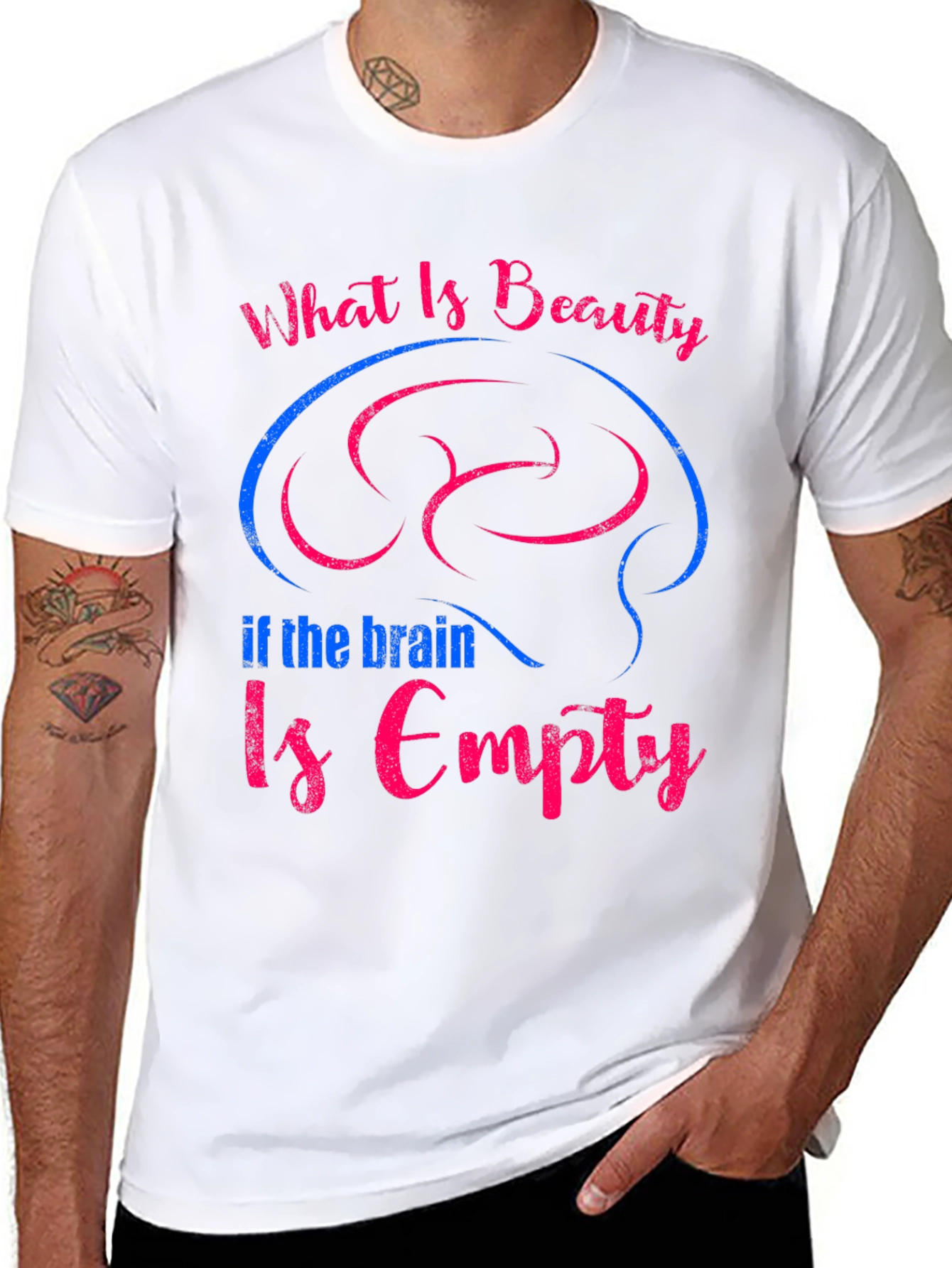 Beauty & Brains Tee - Unisex Cotton Graphic T-Shirt