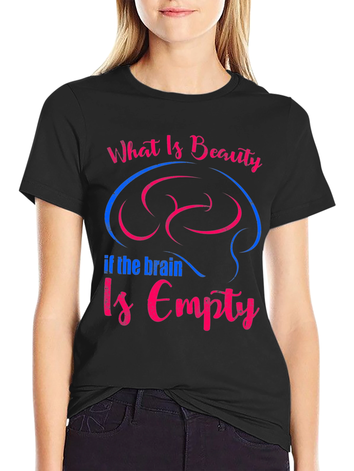 Beauty & Brains Tee - Unisex Cotton Graphic T-Shirt
