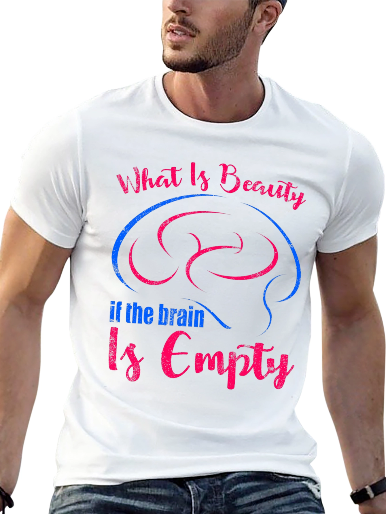 Beauty & Brains Tee - Unisex Cotton Graphic T-Shirt
