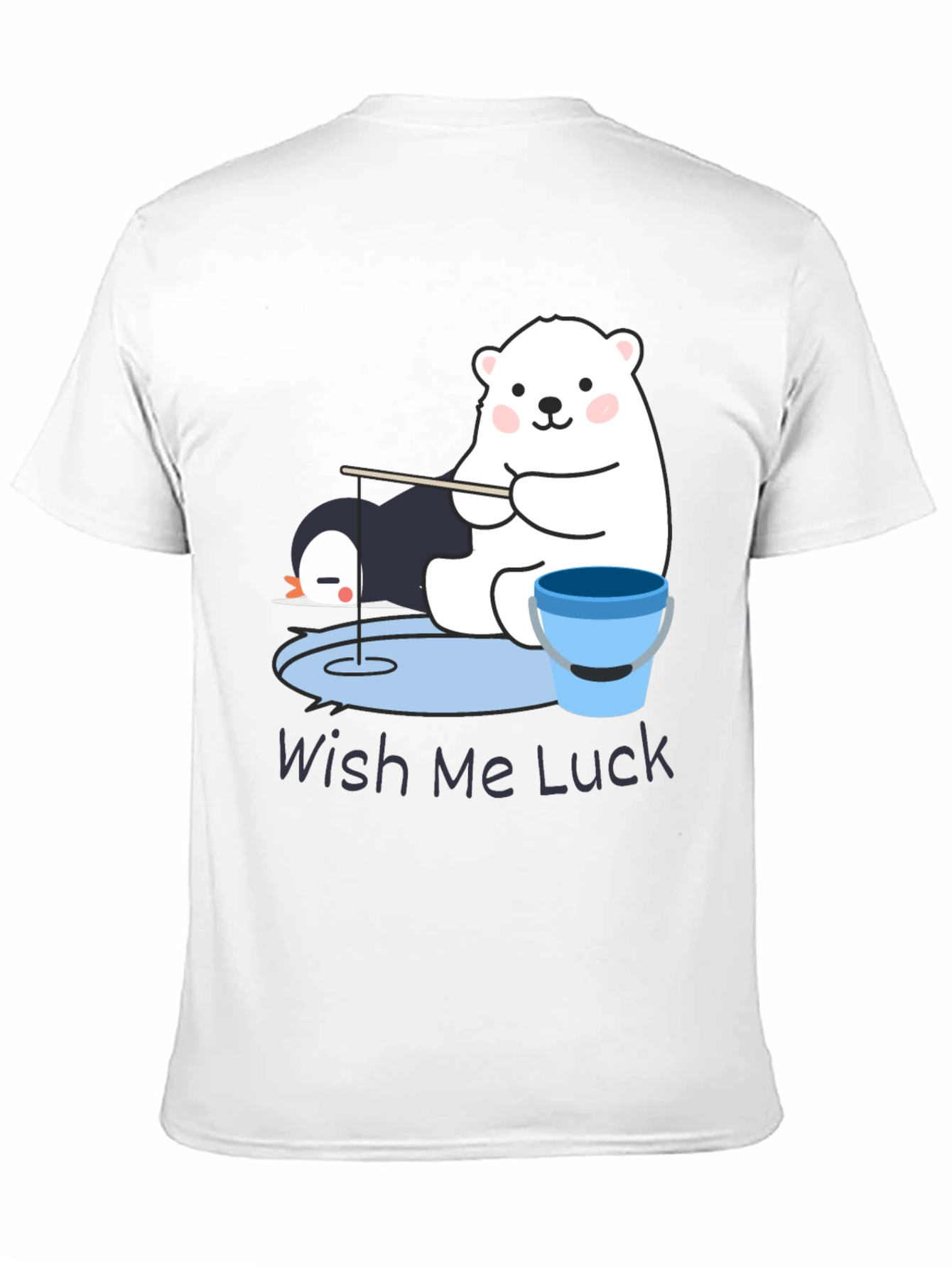 Wish Me Luck Polar Bear Fishing Graphic Tee