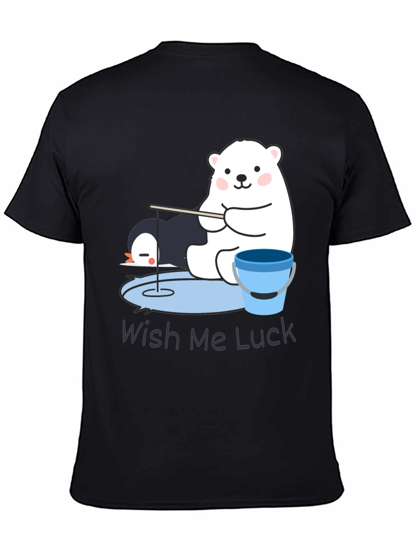 Wish Me Luck Polar Bear Fishing Graphic Tee