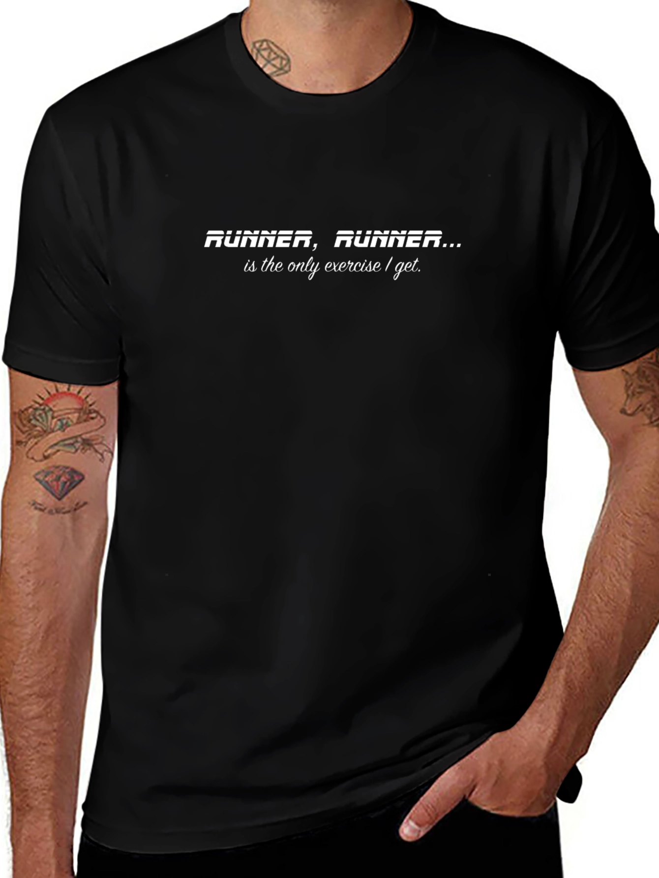 Runner Runner... Black Graphic Tee for Athletes