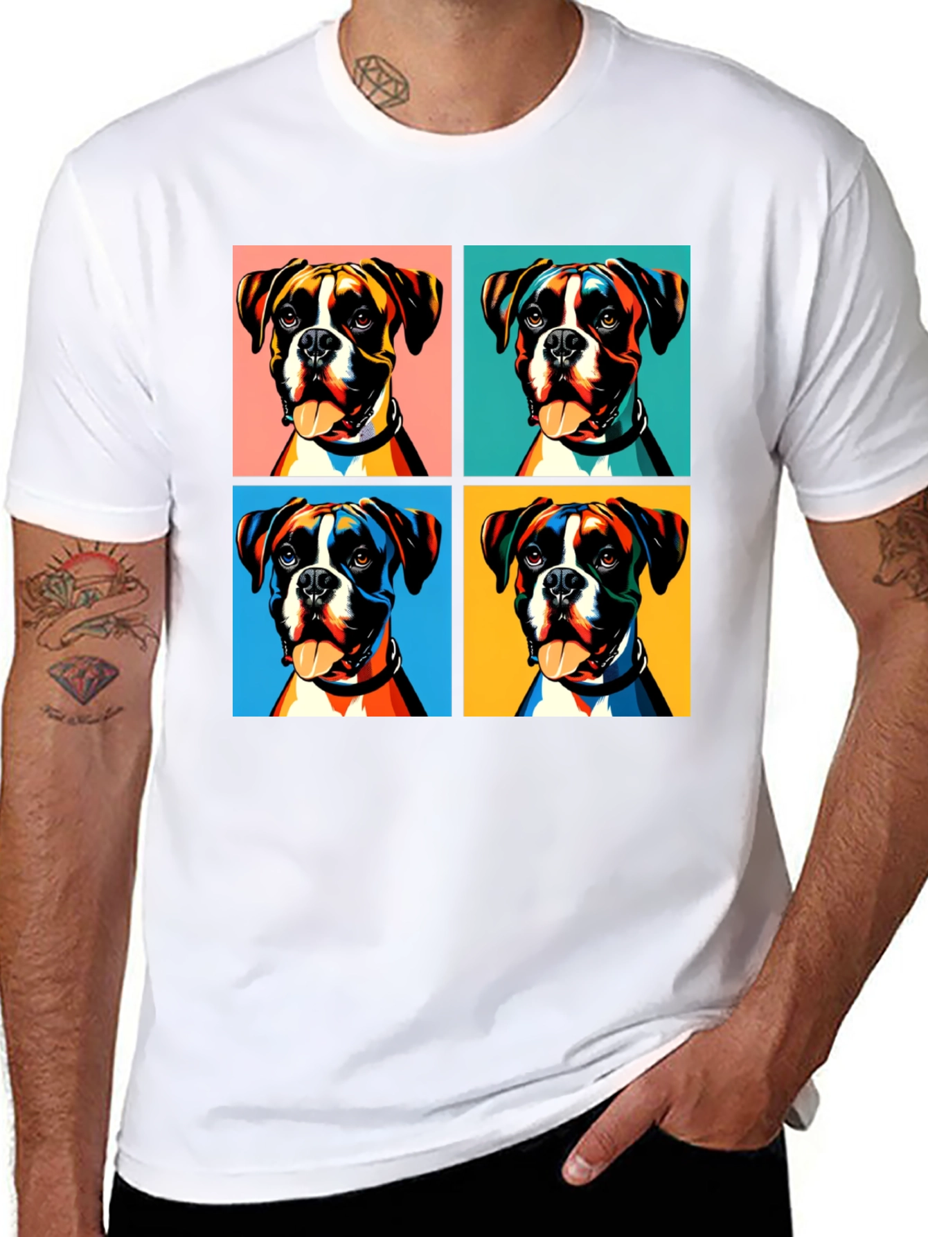 Boxer Dog Pop Art Graphic Tee
