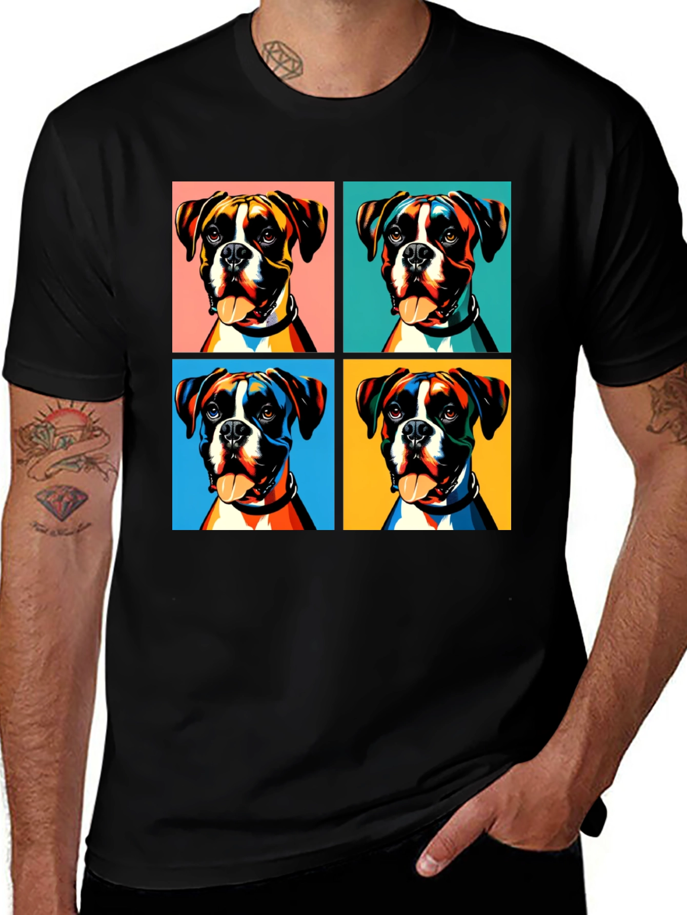 Boxer Dog Pop Art Graphic Tee