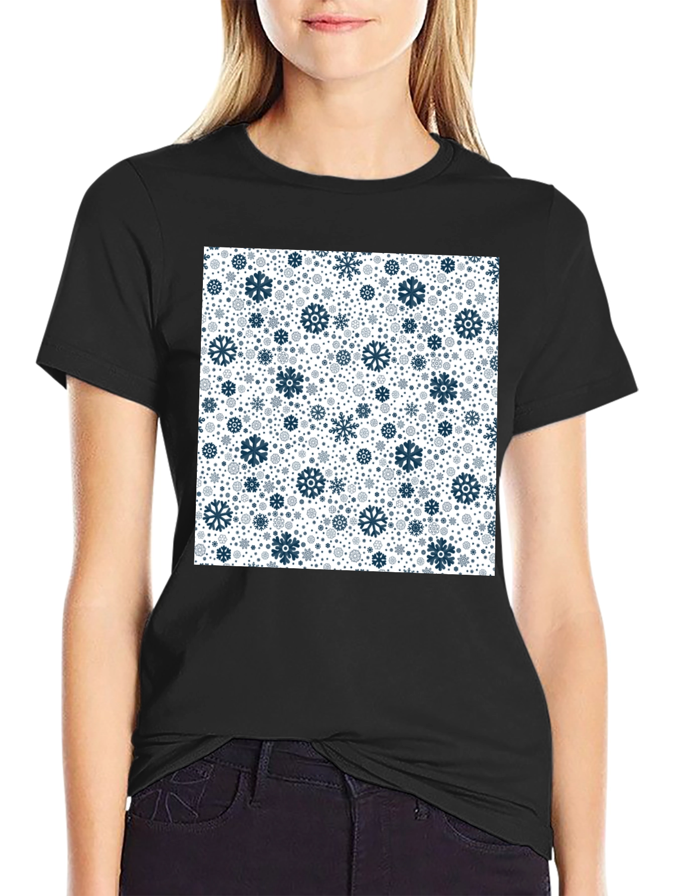 Winter Snowflake Pattern T-Shirt
