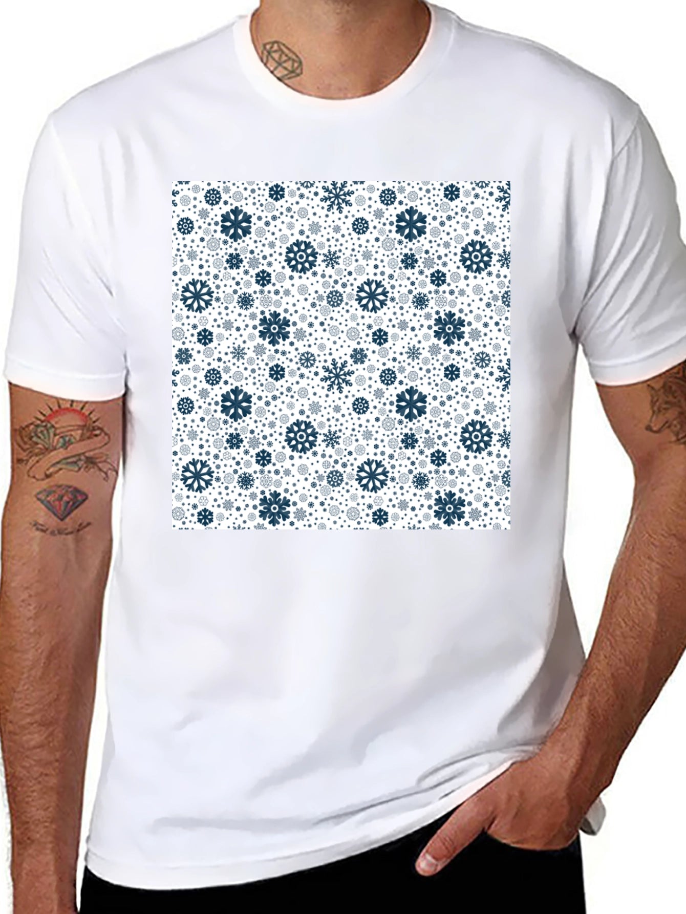 Winter Snowflake Pattern T-Shirt