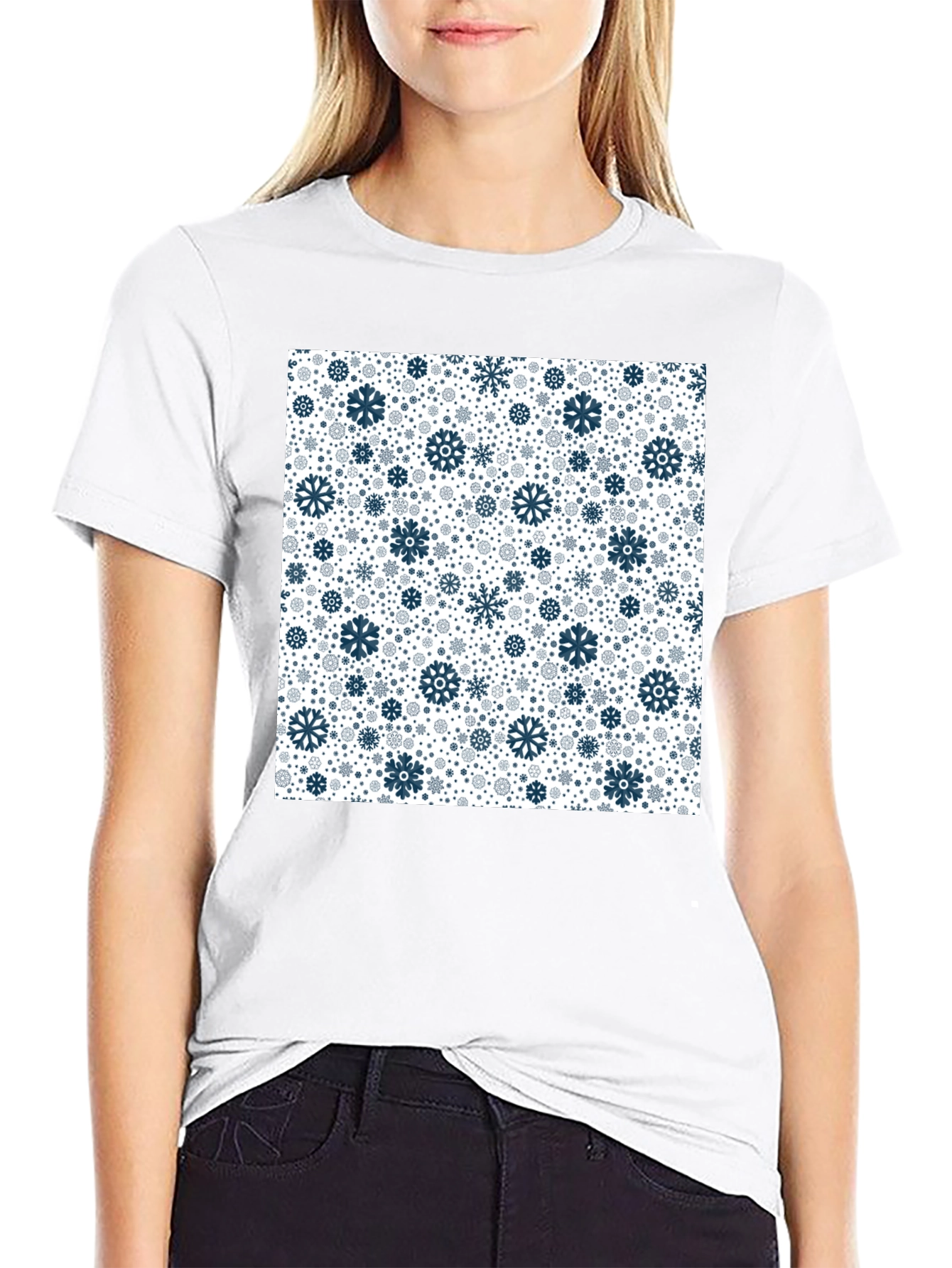 Winter Snowflake Pattern T-Shirt