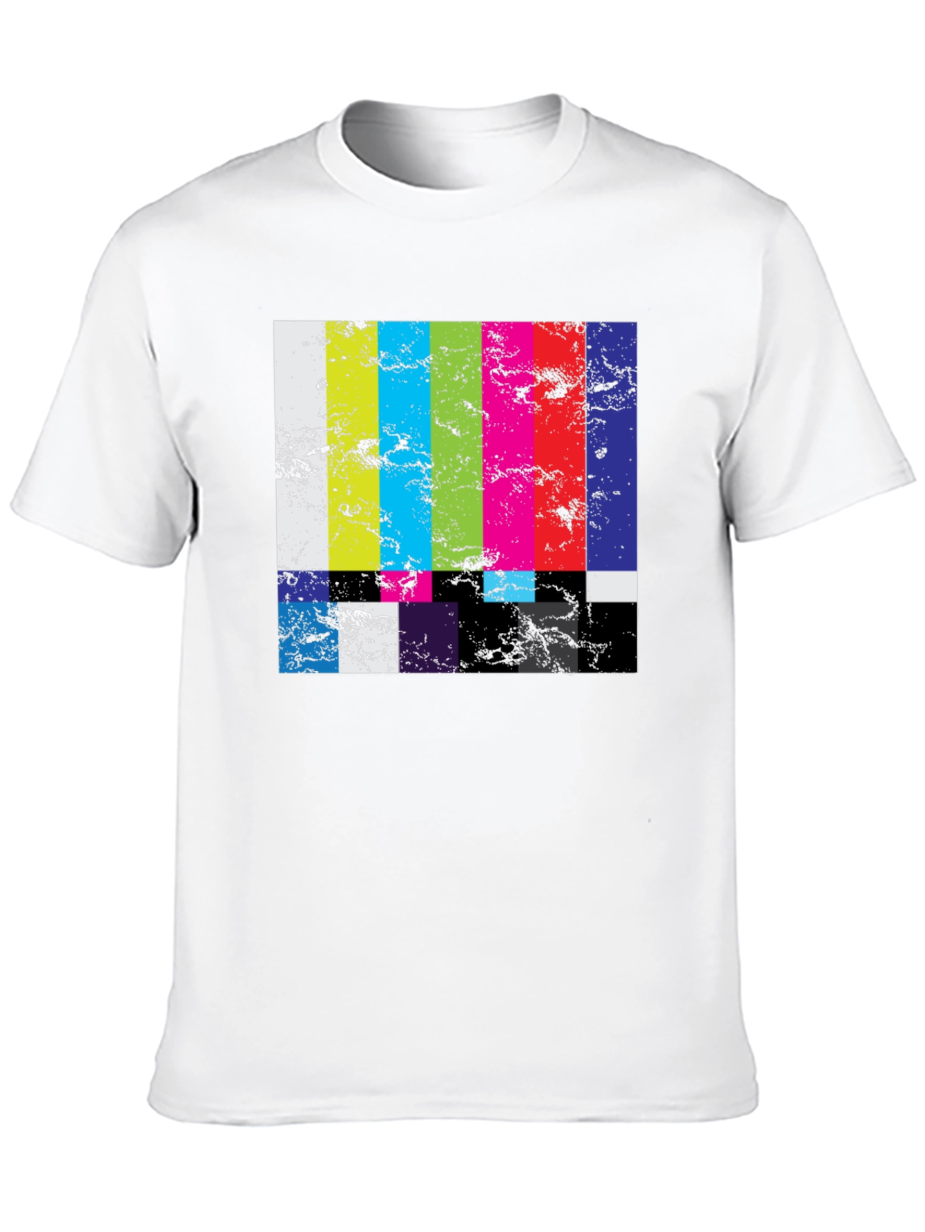 Retro TV Test Pattern Graphic Tee - Black